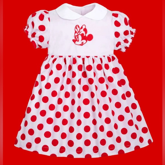 New DISNEY Baby Minnie Mouse Red  Infant 12-18 M Dress - Picture 1 of 16
